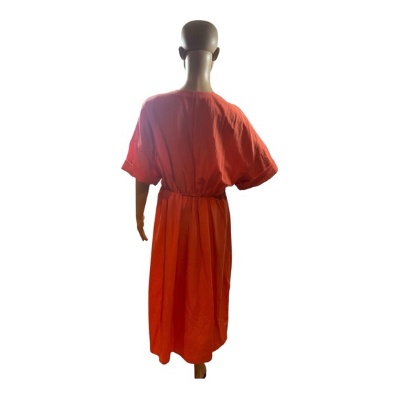 VINCE Women’s Orange v-neck Midi dress Size XS - Picture 5 of 16